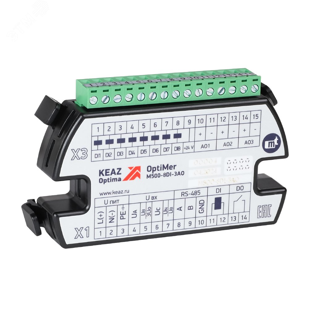 Изображение товара Модуль расширения OptiMer-M500-8DI-3AO для систем автоматизации Россия