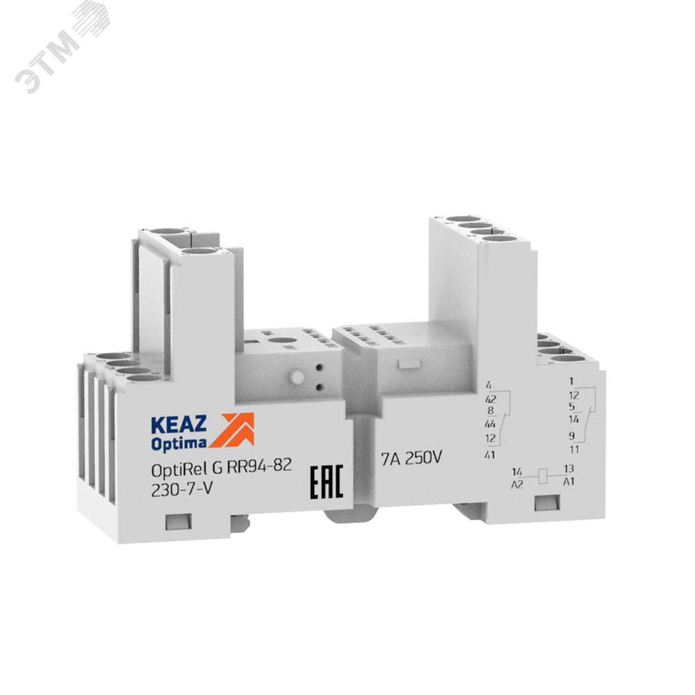 Изображение товара Розетка для реле OptiRel G RR94-82-230-7-V - монтаж на DIN-рейке