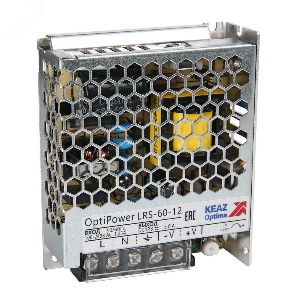 Изображение товара Блок питания панельный OptiPower LRS 60-24 2.5A стабильное питание 24V