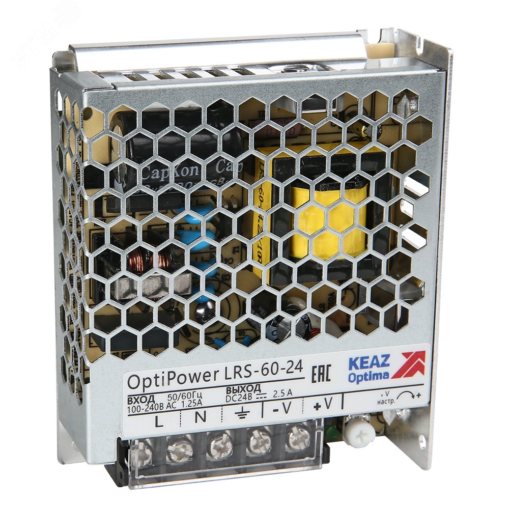 Изображение товара Блок питания панельный OptiPower LRS 50-24 2.2A для электроники
