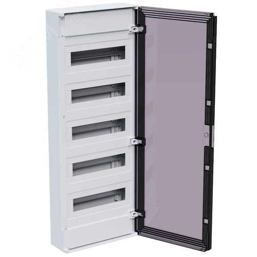 Изображение товара Щит ЩРН-п-60 пластиковый распред. OptiBox Pro 60-NKR-IP40 60м. навесной с пласт. черной прозрач. дверцей IP40 (шт)
