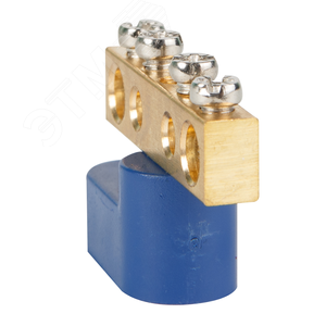 Изображение товара Шина нулевая с одним изолятором OptiKit BB-O-N-S-16-6х9-синий (шт)