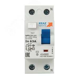 Выключатель дифференциального тока (УЗО) без защиты от сверхтоков 2П 63А 30мА ВД1-63-2263-АС-УХЛ4 - фото 2