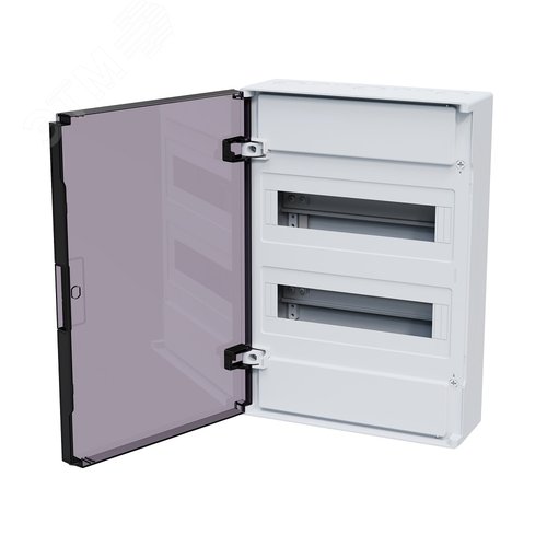 Щит ЩРН-п-24 белый с черной полупрозрачной дверью IP40 OptiBox PRO - фото 5