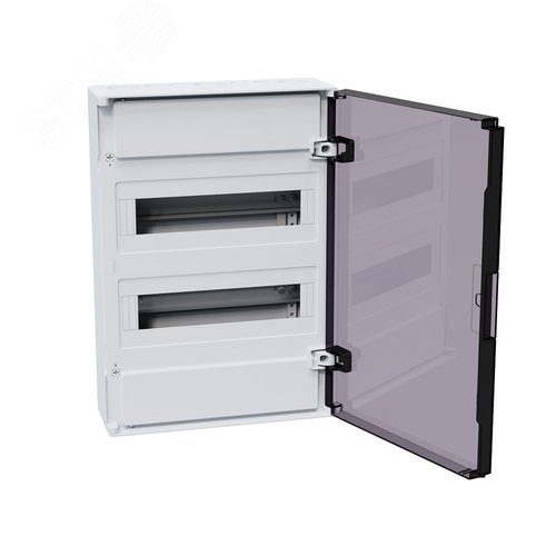 Щит ЩРН-п-24 белый с черной полупрозрачной дверью IP40 OptiBox PRO - фото 4