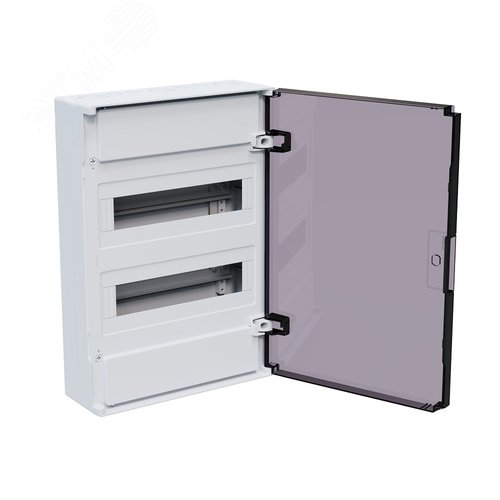 Щит ЩРН-п-24 белый с черной полупрозрачной дверью IP40 OptiBox PRO - фото 3