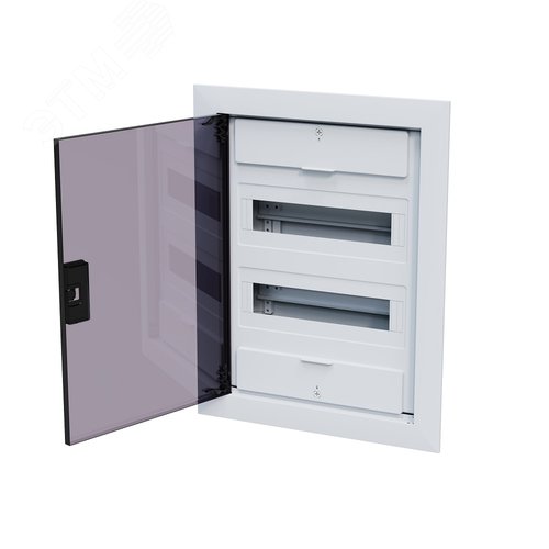 Щит ЩРВ-п-24 белый с черной полупрозрачной дверью IP40 OptiBox PRO - фото 2