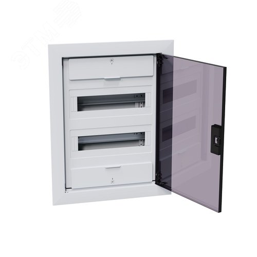 Щит ЩРВ-п-24 белый с черной полупрозрачной дверью IP40 OptiBox PRO - фото 6