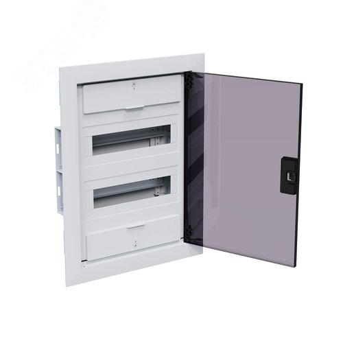 Щит ЩРВ-п-24 белый с черной полупрозрачной дверью IP40 OptiBox PRO - фото 3