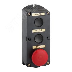 Пост кнопочный ПКЕ 212-3-У3-IP40- (красный гриб)