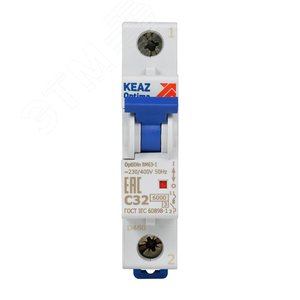 Выключатель автоматический однополюсный 32А C 6кА AC OptiDin BM63-1C32-УХЛ3 - фото 2