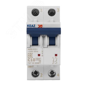 Выключатель автоматический двухполюсный 10А C 6кА AC OptiDin BM63-2C10-УХЛ3 - фото 2