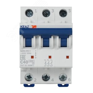 Выключатель автоматический трехполюсный 40А C 6кА AC OptiDin BM63-3C40-УХЛ3 - фото 2