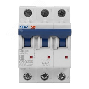 Выключатель автоматический трехполюсный 50А C 6кА AC OptiDin BM63-3C50-УХЛ3 - фото 2