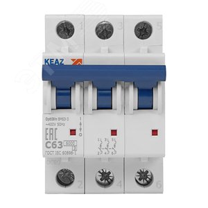 Выключатель автоматический трехполюсный 63А C 6кА AC OptiDin BM63-3C63-УХЛ3 - фото 2