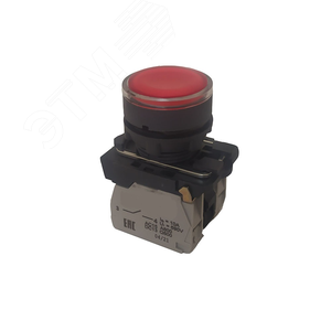 Кнопка КМЕ4622мЛ-24В-красный-2но+2нз-цилиндр-индикатор-IP65-