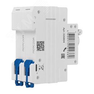 Выключатель автоматический двухполюсный 20А C 4,5кА AC OptiDin BM63-2C20-4,5-УХЛ3 - фото 4