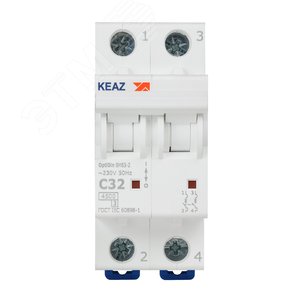 Выключатель автоматический двухполюсный 32А C 4,5кА AC OptiDin BM63-2C32-4,5-УХЛ3 - фото 2