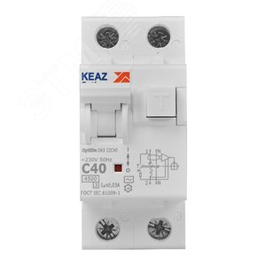 Выключатель автоматический дифференциального тока АВДТ с защитой от сверхтоков 2П 40А 30мА AC 4,5кА OptiDin D63-22C40-AC-У3 - фото 2
