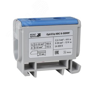 Изображение товара Клемма вводная силовая OptiClip КВС 6-50 синяя (шт)