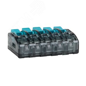 Изображение товара Клемма строительно-монтажная OptiKit СМК 221-415 с рычагом 5 отверстий 0,2-2,5(4,0)мм2 (шт)