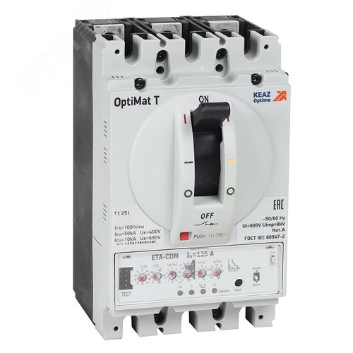 Изображение товара Выключатель автоматический защиты двигателя OptiMat T125L ETA-M 32 A 3P (шт)