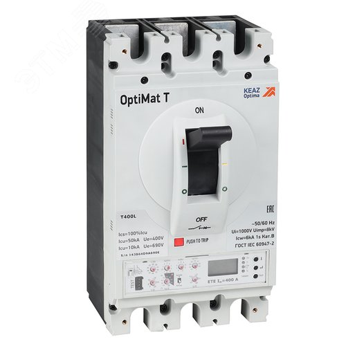 Изображение товара Выключатель автоматический OptiMat T400L ETE 400 A 3P (шт)
