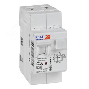 Изображение товара Выключатель автоматический дифференциального тока АВДТ с защитой от сверхтоков 2П 16А 100мА AC 4,5кА OptiDin D63-23C16-AC-У3 (шт)