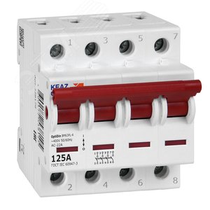 Изображение товара Выключатель нагрузки 4П 125А 400В OptiDin BM63PL-4125-УХЛ3 (ВМ63PL) (шт)