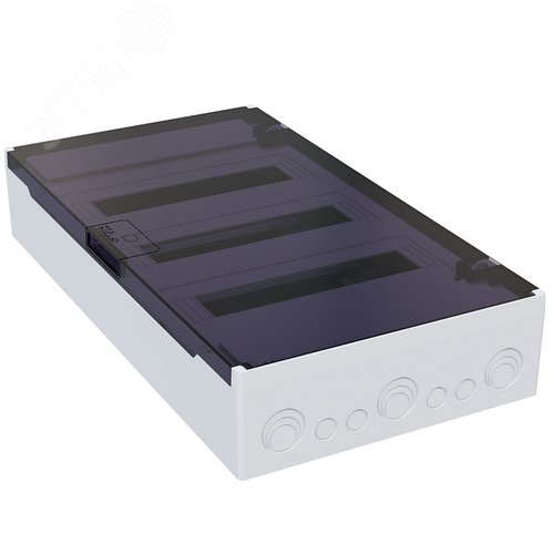 Щит ЩРН-п-36 белый с черной полупрозрачной дверью IP40 OptiBox PRO - фото 6