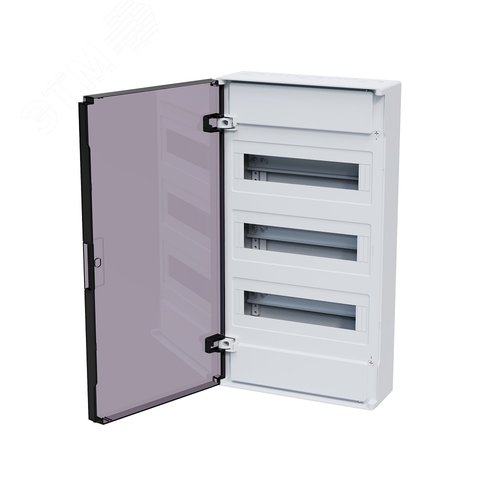 Щит ЩРН-п-36 белый с черной полупрозрачной дверью IP40 OptiBox PRO - фото 5