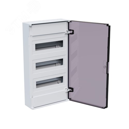 Щит ЩРН-п-36 белый с черной полупрозрачной дверью IP40 OptiBox PRO - фото 4