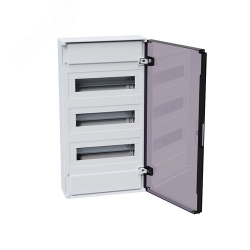 Щит ЩРН-п-36 белый с черной полупрозрачной дверью IP40 OptiBox PRO - фото 3