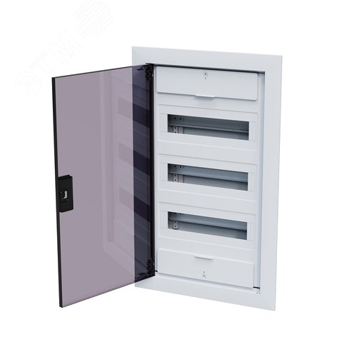 Щит ЩРВ-п-36 белый с черной полупрозрачной дверью IP40 OptiBox PRO - фото 5