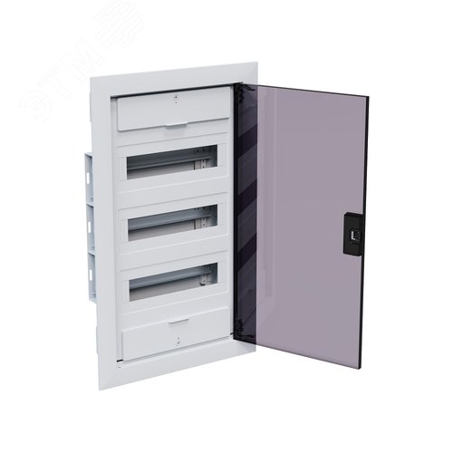 Щит ЩРВ-п-36 белый с черной полупрозрачной дверью IP40 OptiBox PRO - фото 3