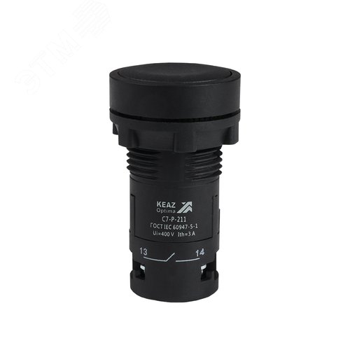 Изображение товара Кнопка OptiSignal Compact D22 C7-P-211 черная 1НО+1НЗ XB7NA25 (шт)