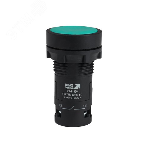 Изображение товара Кнопка OptiSignal Compact D22 C7-P-320 зеленая 2НО XB7NA33 (шт)