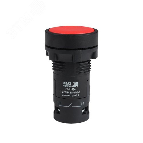 Изображение товара Кнопка OptiSignal Compact D22 C7-P-420 красная 2НО XB7NA43 (шт)
