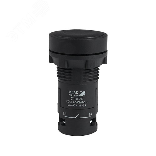 Изображение товара Кнопка с фиксацией OptiSignal Compact D22 C7-PH-211 черная 1НО+1НЗ XB7NH25 (шт)