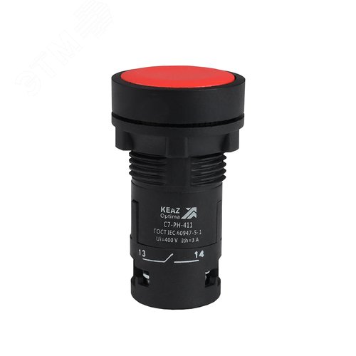 Изображение товара Кнопка с фиксацией OptiSignal Compact D22 C7-PH-411 красная 1НО+1НЗ XB7NH45 (шт)