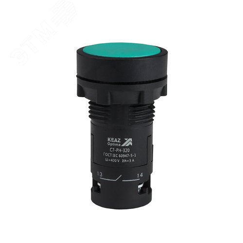 Изображение товара Кнопка с фиксацией OptiSignal Compact D22 C7-PH-320 зеленая 2НО XB7NH33 (шт)