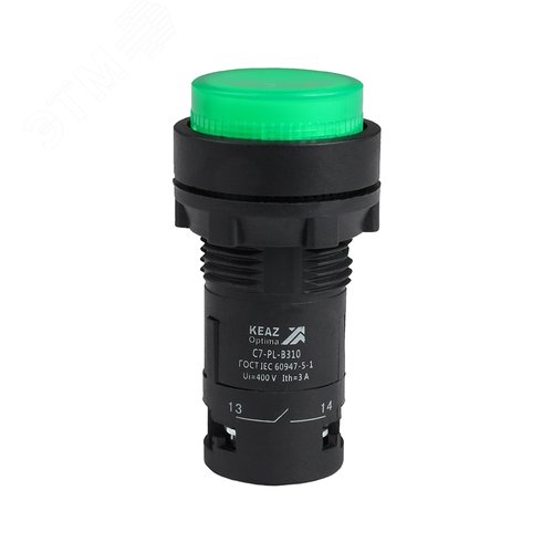 Изображение товара Кнопка с подсветкой OptiSignal Compact D22 C7-PL-B310 зеленая 1НО 24 В AC/DC XB7NW33B1 (шт)