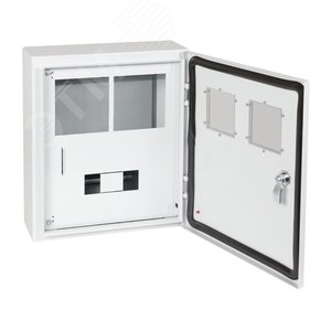 Изображение товара Корпус металлический ЩУРн-ПРО-1х2-МП/7-415х370х147-IP66-УХЛ1 1ф х 2 счетчика на МП с окном учета, 7 мод., типоисполнение ПРО (шт)