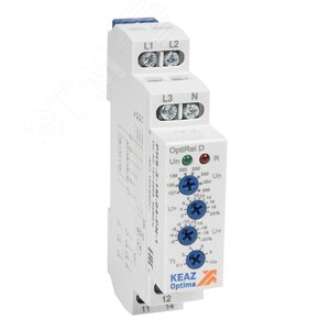 Реле контроля фаз OptiRel D PHS-3-1M-04-PP-2 повышенного/пониженного 3Ф 2СО