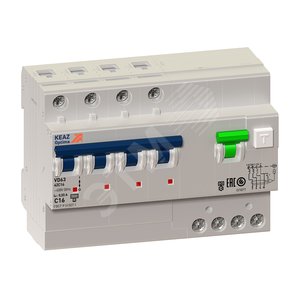 Выключатель автоматический дифференциального тока АВДТ с защитой от сверхтоков 4П 16А 30мА AC OptiDin VD63-42C16-A-УХЛ4