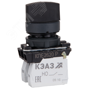 Изображение товара Переключатель КПЕ1631Р-черный-3но+1нз-ручка-фикс-2поз-IP65 (шт)