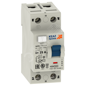 Изображение товара Выключатель дифференциального тока (УЗО) без защиты от сверхтоков OptiDin ВМ63-22100-AC-УХЛ4 (2P, 100, 30mA) (шт)