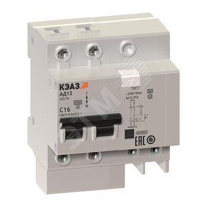 Выключатель автоматический дифференциального тока АВДТ с защитой от сверхтоков 2П 40А 300мА АC АД12-24C40-АC-УХЛ4-