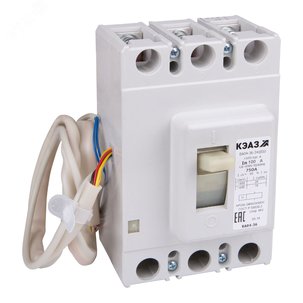 Купить Выключатель автоматический ВА04-36-341110-100А-1250-690AC-УХЛ3 ...