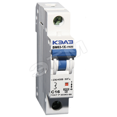 Выключатель автоматический двухполюсный 2А D ВМ63 6кА